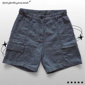 Woolrich Slate-Blue Cargo Shorts with Flap Pockets